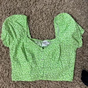 Princess Polly green cropped top